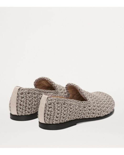 J.W. Anderson Gray Crochet Moccasin Loafers