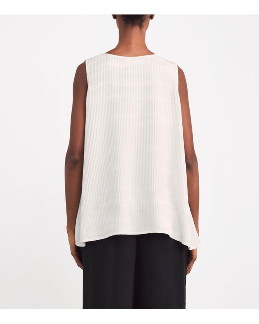 Eskandar White Silk A-Line Shell Tank Top