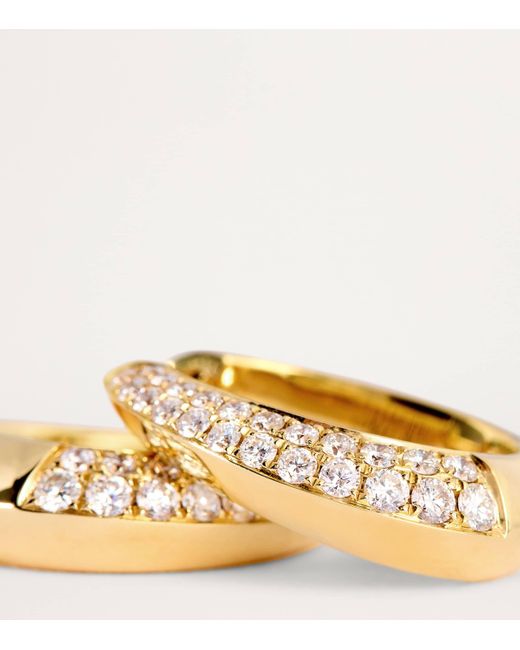 Anita Ko Metallic And Diamond Oval Hoop Earrings