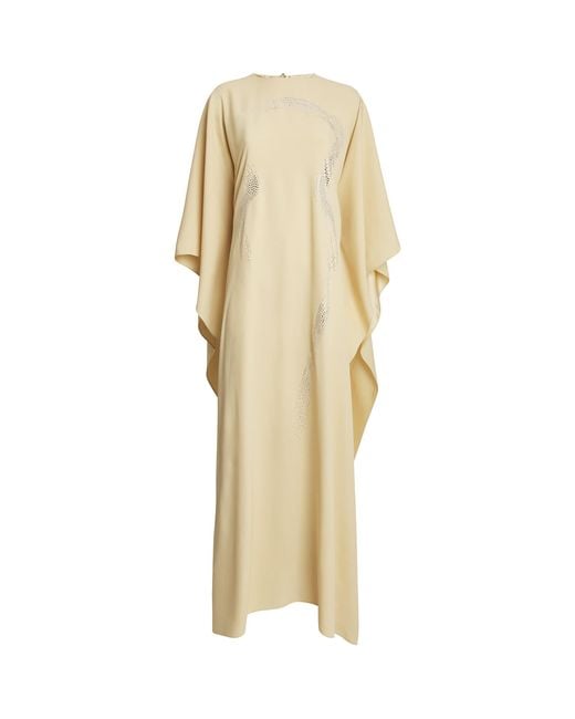 ‎Taller Marmo Natural Crepe Cady Caesers Kaftan Maxi Dress