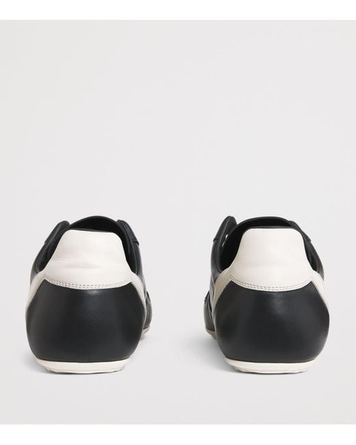 Rick Owens Black Leather Minimal Low-Top Sneakers for men