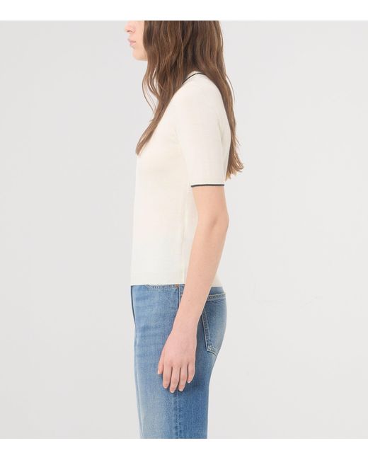 Valentino White Virgin Wool Short-Sleeve Sweater