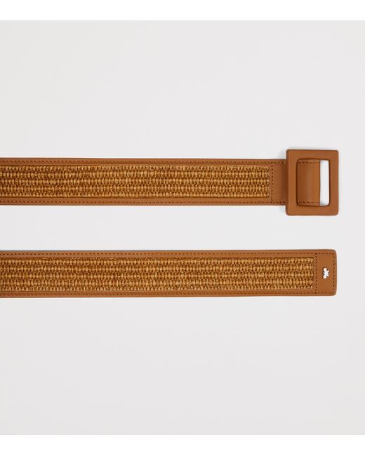 Weekend by Maxmara Brown Woven Leather-Trim Belt