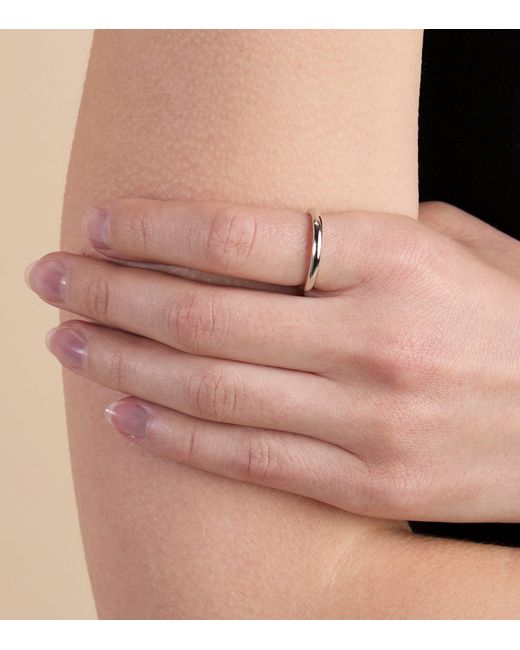 Astrid & Miyu White Rhodium-Plated Essential Stacking Ring