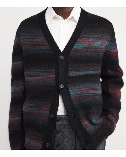 Paul Smith Black Wool-Blend Stripe Cardigan for men