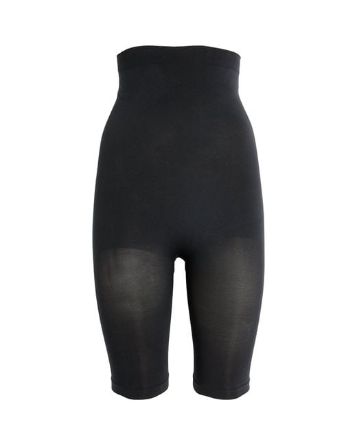 Skims Black Seamless Sculpt High-waist Above-the-knee Shorts