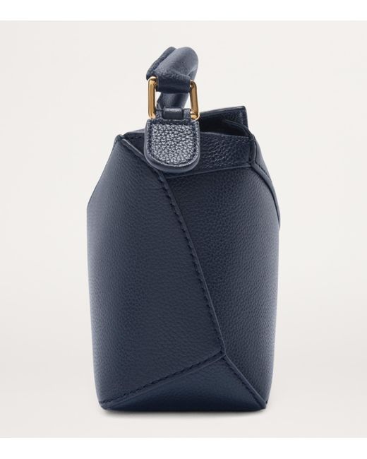 Loewe Blue Mini Leather Puzzle Edge Top-Handle Bag