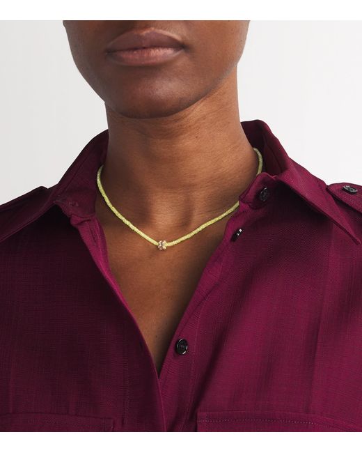 Suzanne Kalan Metallic Diamond And Chrysoberyl Infinite Beaded Necklace