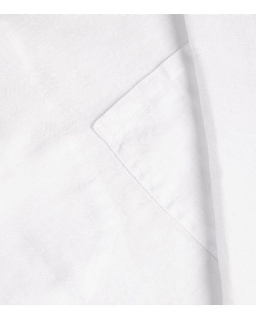 Vilebrequin White Linen V-neck Shirt for men