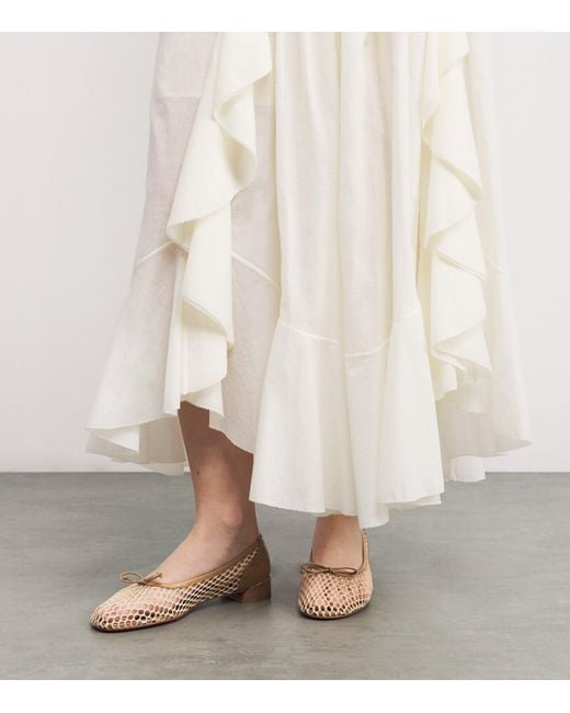 Christian Louboutin Natural Sweetie Jane Mesh Ballet Flats