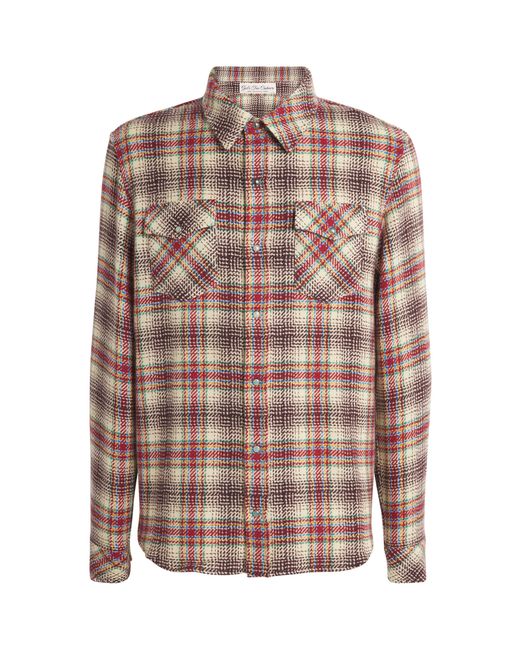 God's True Cashmere Orange Cashmere Tartan Overshirt for men