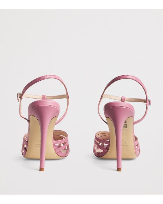 Eleventy Pink Leather Heeled Sandals 120