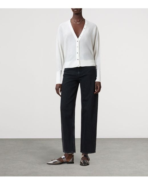 AllSaints White Wool Honor Cardigan