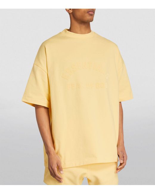 Fear Of God Yellow Cotton Logo T-shirt for men