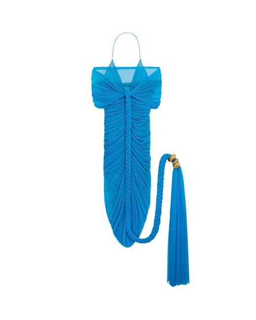 Schiaparelli Blue Braid-Detail Mini Dress