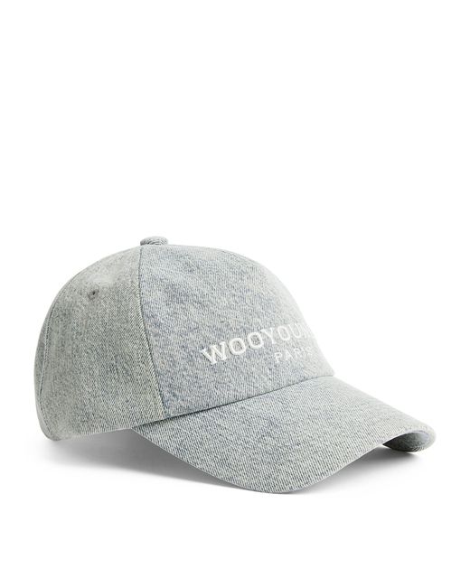 Wooyoungmi Gray Embroidered Logobaseball Cap for men