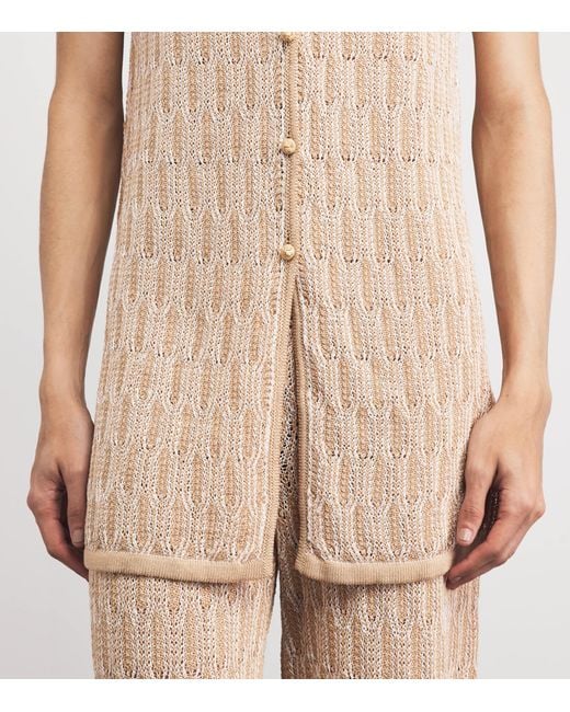 Lafayette 148 New York Natural Cotton Lace-Knit Cardigan