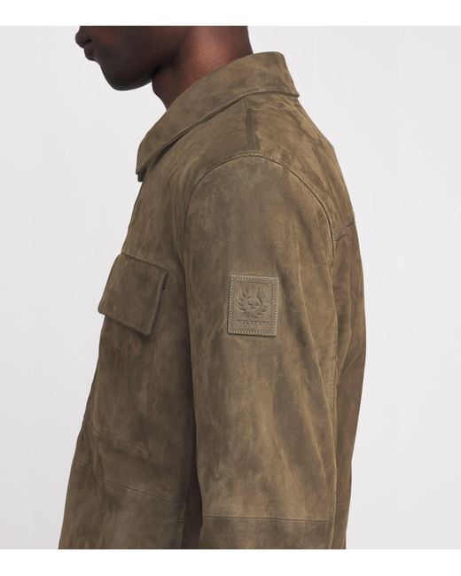 Belstaff Green Suede Frame Overshirt for men