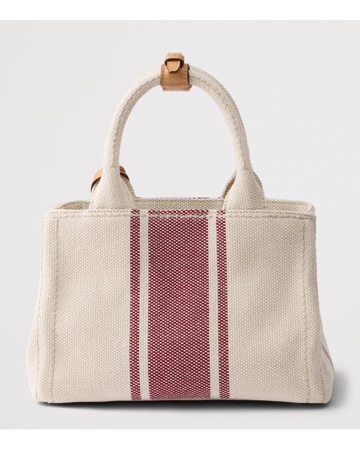 Prada Pink Small Canvas Jardinière Top-Handle Bag