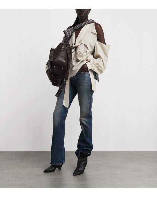 Acne White Cut-Out Bow Blouse