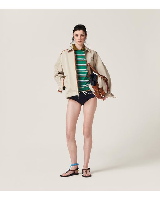Miu Miu Natural Jacquard Canvas Jacket