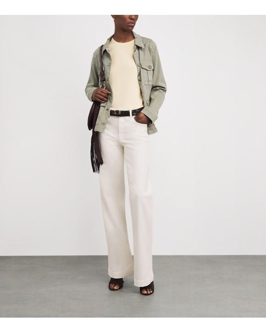 PAIGE White Leenah Wide-Leg Jeans