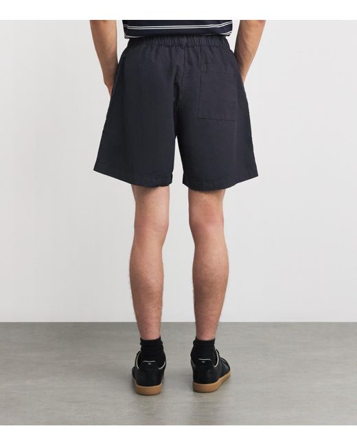 Norse Projects Blue Cotton-Lyocell Drawstring Shorts for men