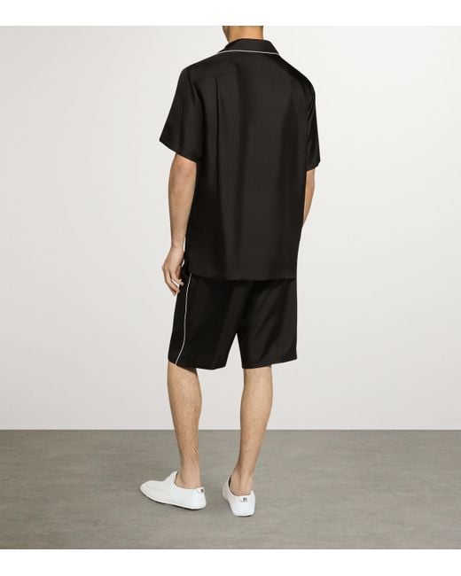 Dolce & Gabbana Black Silk Short-Sleeve Shirt for men