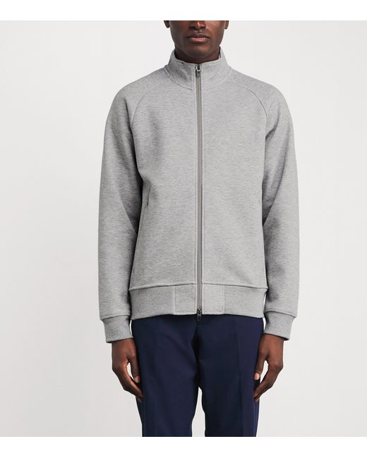Ralph Lauren Gray Double Knit Zip-Up Jacket for men