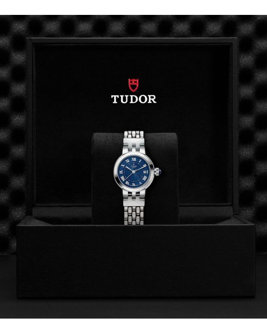 Tudor Blue Stainless Steel Clair De Rose Watch 26mm