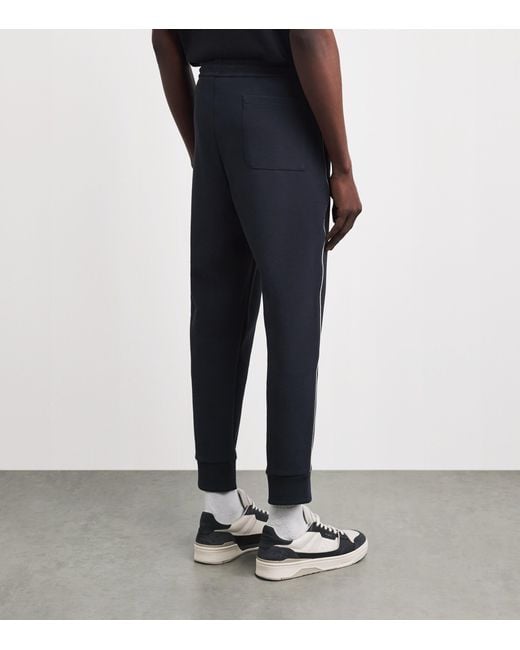 Boss Blue Cotton-Blend Pintuck Sweatpants for men
