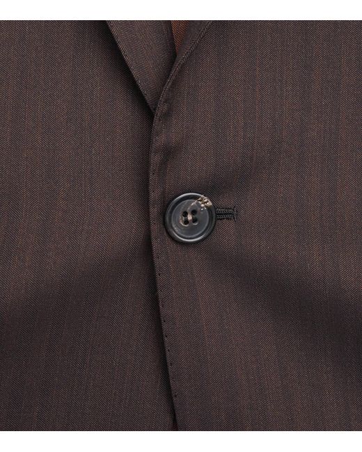 Brioni Black Wool-Silk Plume 2-Piece Suit for men