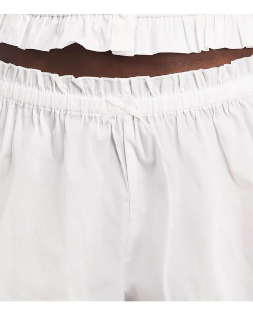 Skims White Cotton-Blend Poplin Apparel Shorts