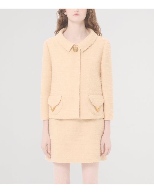 Valentino Natural Virgin Wool-Blend Tweed Jacket