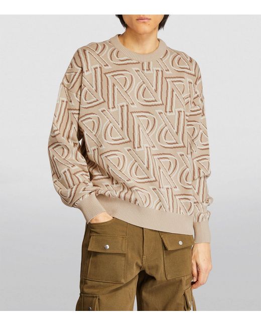 Represent Natural Cotton-wool Monogram Sweater