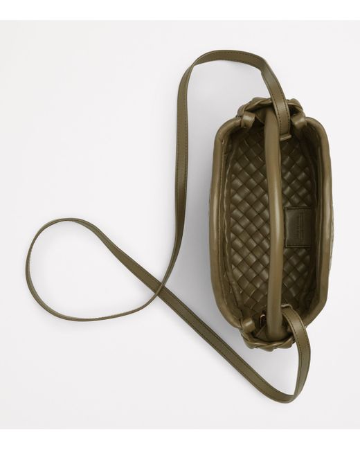 Bottega Veneta Green Small Lambskin Cobble Top-Handle Bag