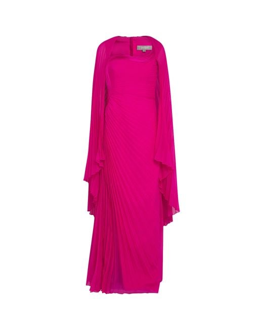 Gaurav Gupta Pink Pleated Cape Freya Gown