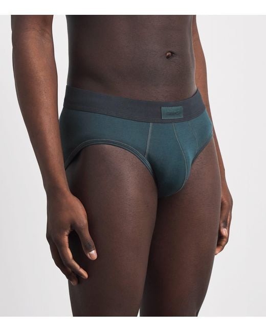 Skims Blue Stretch-Cotton Briefs for men