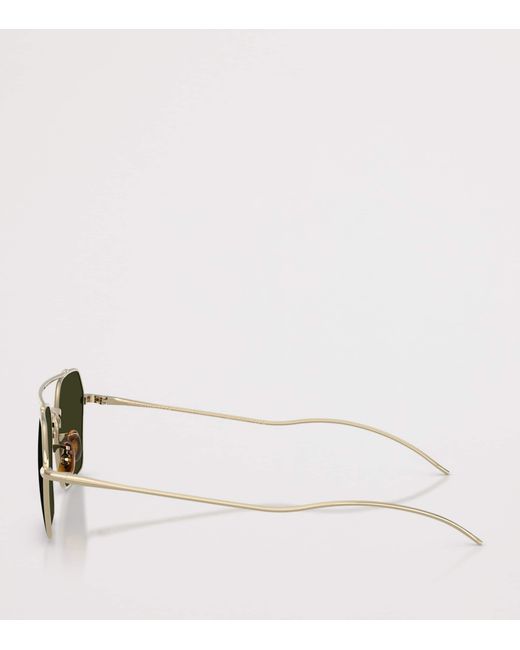 Oliver Peoples Green Titanium Tk-15 Square Sunglasses