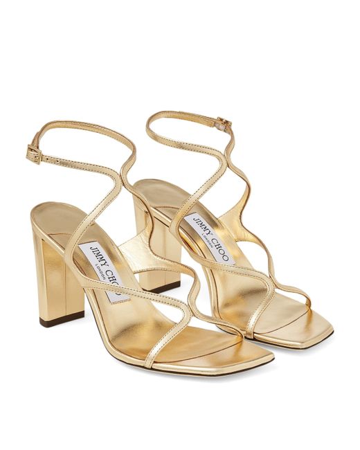 Jimmy Choo Metallic Azie 85 Leather Heeled Sandals