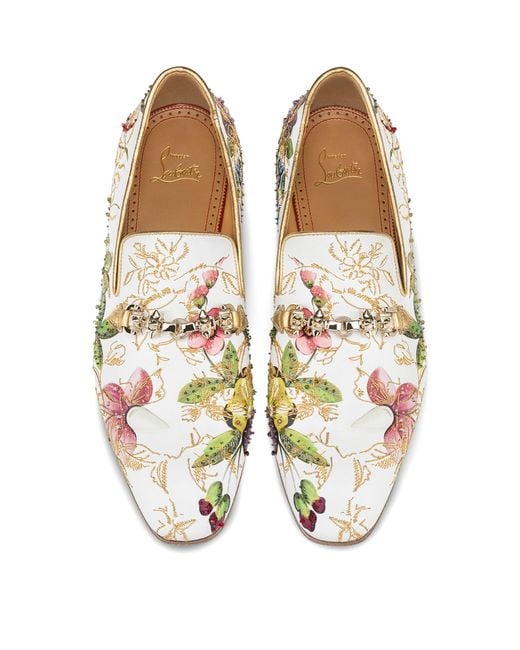 floral print loafers