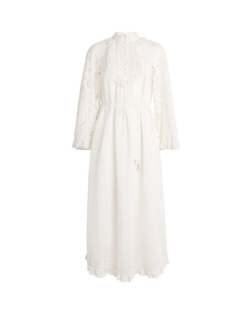 Zimmermann White Lace Ascension Midi Dress