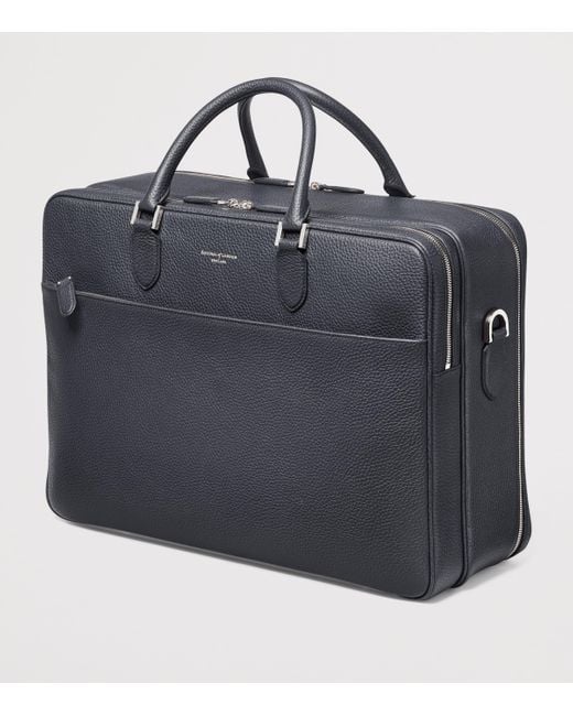 Aspinal Black Leather 48 Hour Mount Street Travel Bag