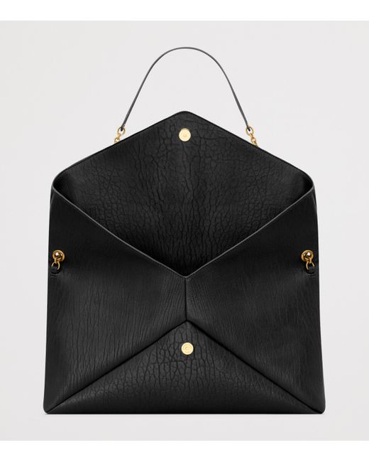 Saint Laurent Black Extra-Large Cassandre Envelope Pouch