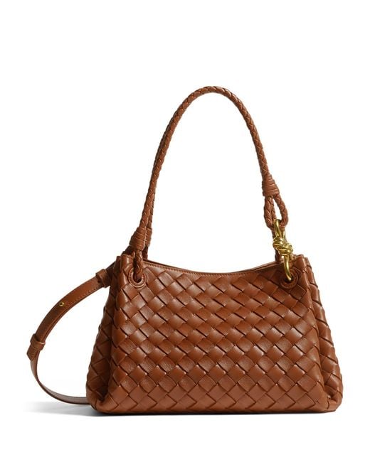 Bottega Veneta Brown Leather Parachute Shoulder Bag
