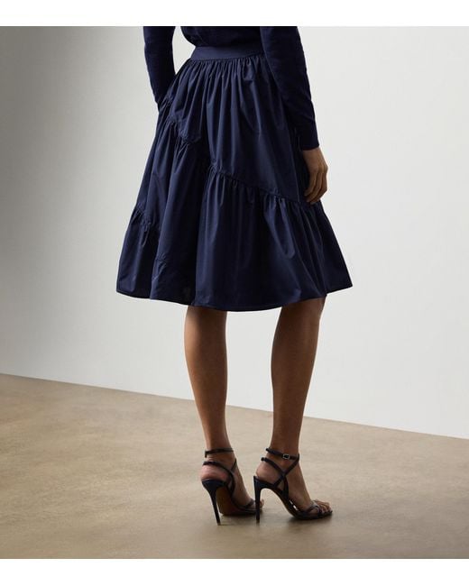 Ralph Lauren Blue Kyle Featherweight Taffeta Skirt