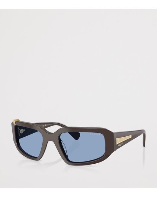 Vogue Blue Rhinestone Irregular Sunglasses