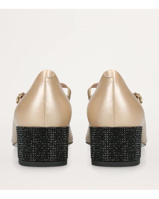 Rene Caovilla Natural Embellished Toe Cap Pumps 40