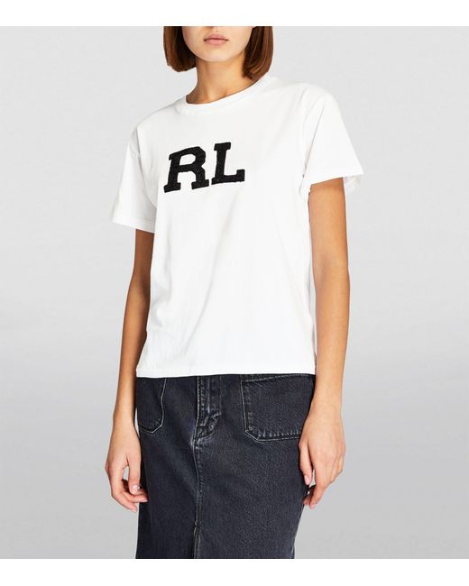 Polo Ralph Lauren White Embellished Logo T-shirt
