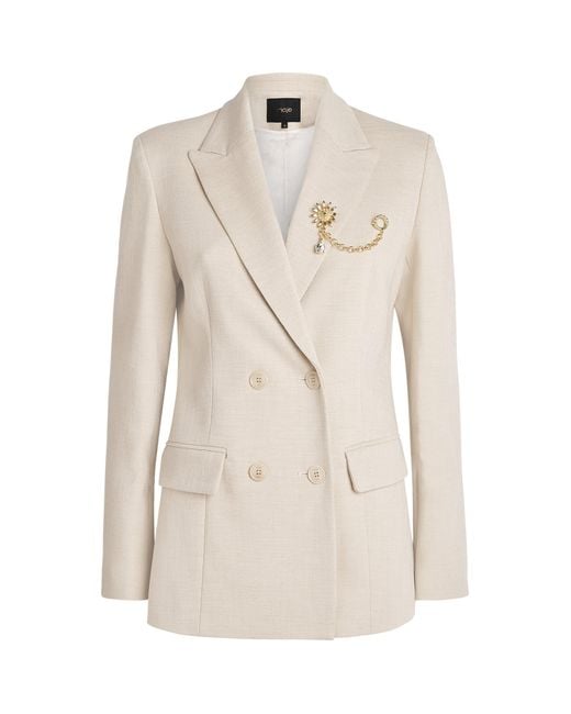 Maje Natural Double-Breasted Blazer